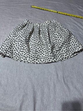 Alara White Mini Skirt with Black Floral Cross Print